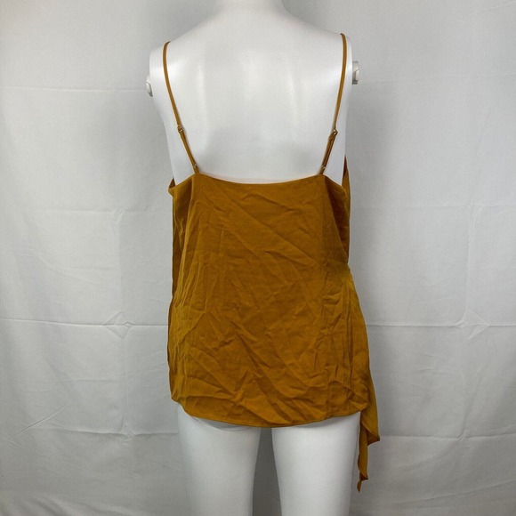 Express‎ Tank Top Womens Sz S Brown Gold V-Neck Wrap Cami Ruched - Picture 4 of 10